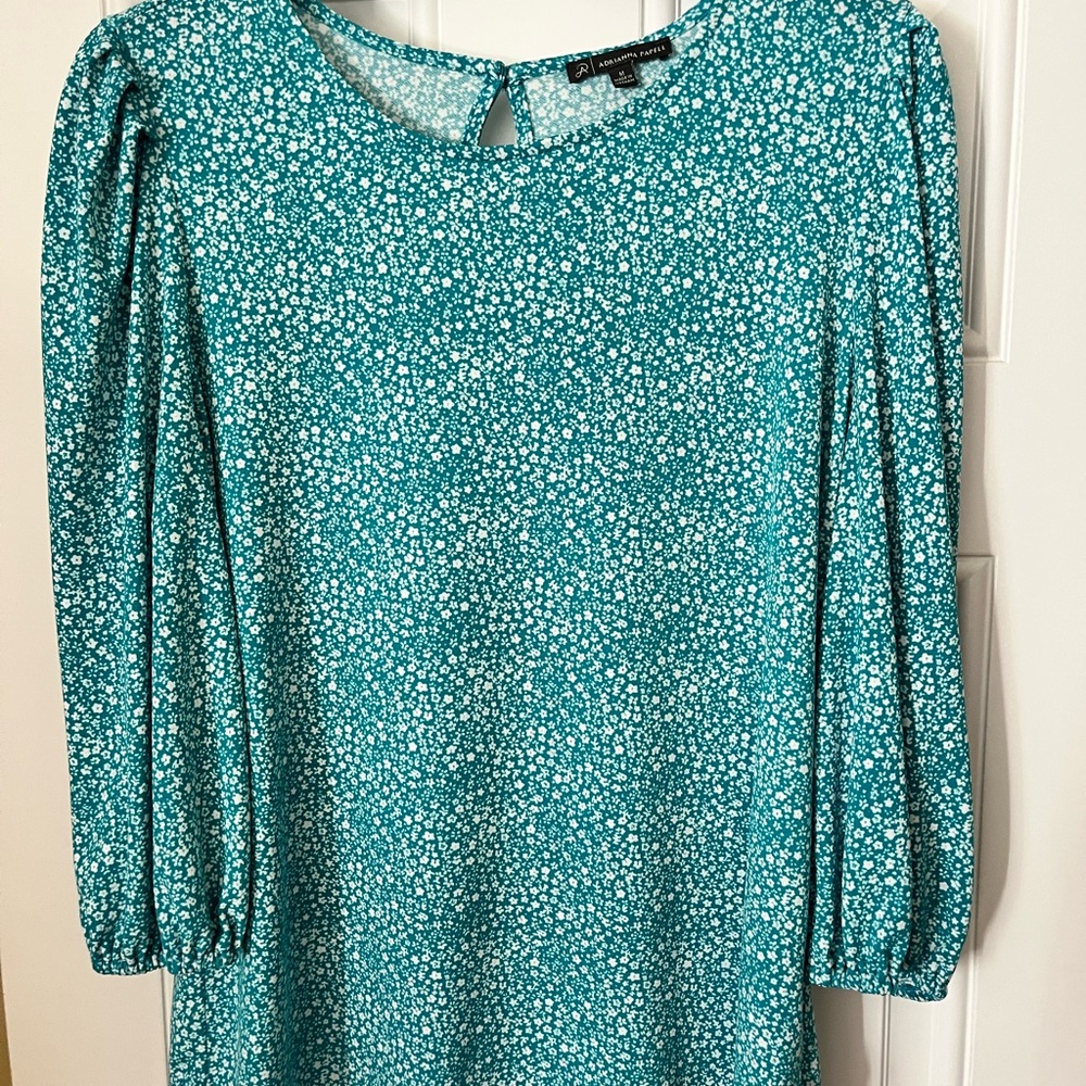 Adrianna Papell Teal Floral Top
